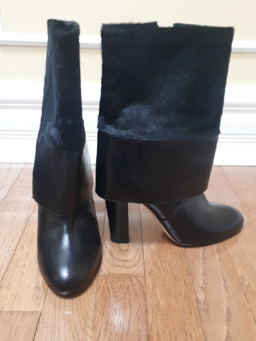 Black Fold-Over High-Heel Cavallini Boots